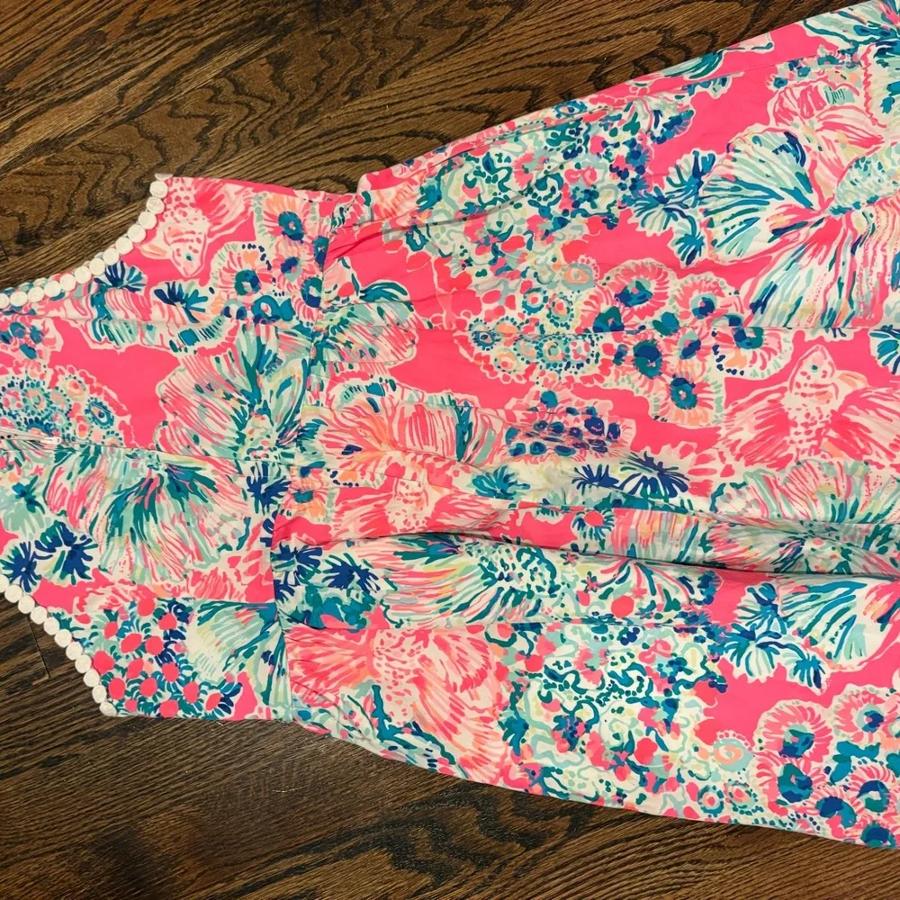 Lilly Pulitzer Pink Floral Trim Halter Dress - Picture 3 of 3
